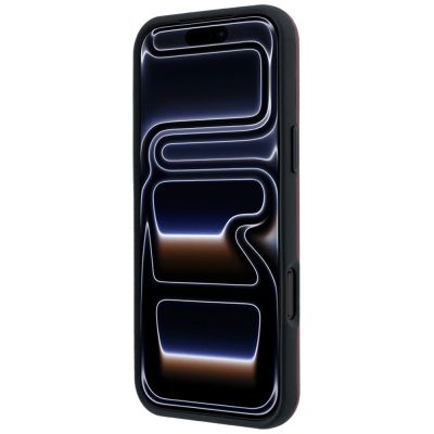 5. Mercedes Leather Semi Wrap Iconic Line MagSafe case for iPhone 18 Pro Max / 17 Pro Max - burgundy