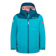 Trollkids Bergen Waterproof Jacket Mist Aquamarine/Harbor Blue/Mellow Peach (611-137)