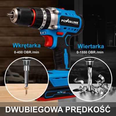 15. EXTRALINK POWERLINK Cordless Drill Driver PWL-CD1002C 10MM 20V 2X1.5AH