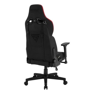 6. SENSE7 Sentinel Gaming Chair Upholstered Seat Black, Red
