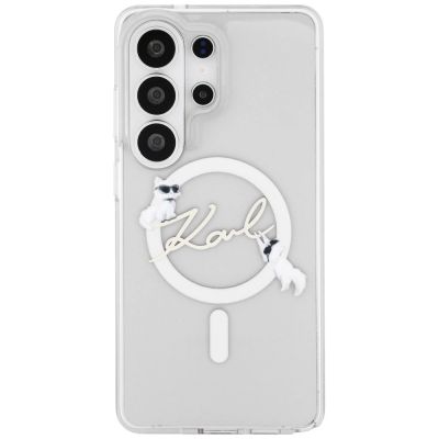 3. Karl Lagerfeld IML KC Script MagSafe Case for Samsung Galaxy S26 Ultra - Transparent