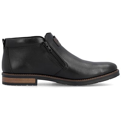 2. Men's leather ankle boots with zipper, black Rieker 14656-00