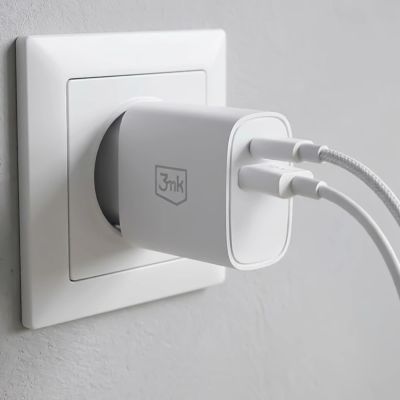 4. 3mk FlowPower 25W 1A1C PD QC4+ Wall Charger - White
