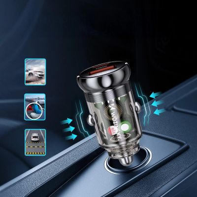 5. Wozinsky 65W Car Charger USB-C PD 65W / USB-A 45W QC 3.0 - Black