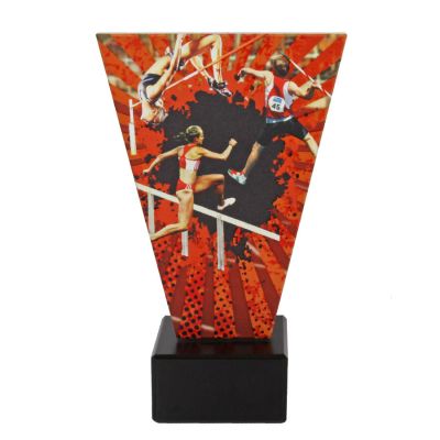 Athletics glass trophy