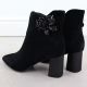 4. Women's leather ankle boots with a decorative heel S.Barski 52-686