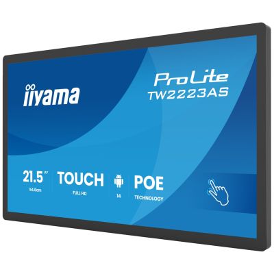 4. iiyama TW2223AS-B3P signage display Interactive flat panel 54.6 cm (21.5") Wi-Fi 450 cd/m2 Full HD Black Touchscreen Embedded processor Android 24/7