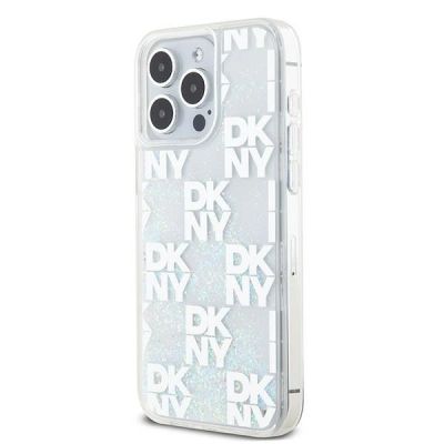 2. DKNY Liquid Glitter Multilogo case for iPhone 15 Pro Max - white