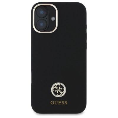 3. Guess Silicone Logo Strass 4G Case for iPhone 16 - Black