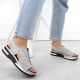 24. Rieker W RKR686 metallic comfortable slip-on sandals 