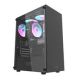 darkFlash DK100 black / ATX / fanless / 3x USB-A / transparent side / without power supply