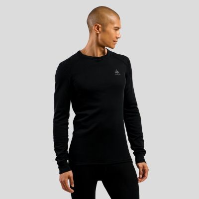 15. Men’s Odlo BL TOP Crew Neck l/s ACTIVE WARM ECO T-Shirt Size M Black