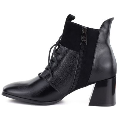 3. Women's insulated high-heeled ankle boots, black, Vinceza 58670