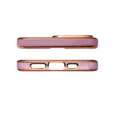 3. Lighting Color Case for Xiaomi Redmi Note 11 gel cover with gold frame purple
