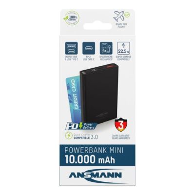 11. Ansmann 1700-0154 Lithium-Ion (Li-Ion) Power Bank 10000 mAh Black