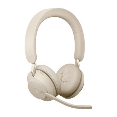 3. Jabra Evolve2 65 UC Stereo Link380a Over-Ear Wireless Headphones, Beige