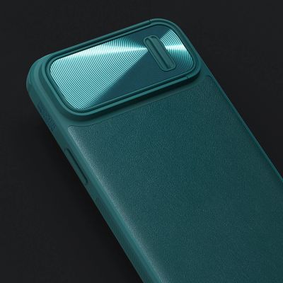 9. Nillkin CamShield Leather S Case iPhone 14 Plus case cover with camera cover green