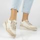 6. Women's leather sneakers with openwork wedges, beige Filippo DP7605