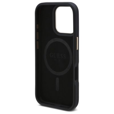 7. Guess 4G Logo Plate MagSafe Case for iPhone 16 Pro - Black
