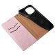 12. Magnet Strap Case Case for iPhone 14 Pro Flip Wallet Mini Lanyard Stand Pink