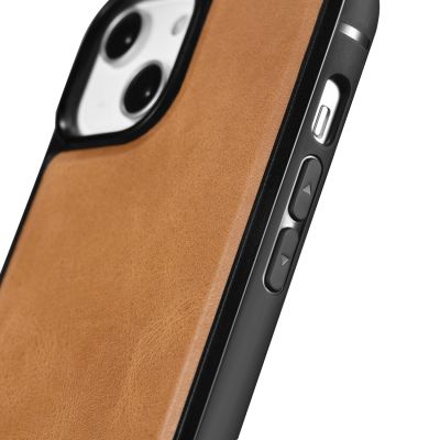 2. iCarer Leather Oil Wax case covered with natural leather for iPhone 14 Plus brown (WMI14220719-TN)