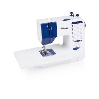 Tristar SM-6005 Sewing Machine with 38 Stitches, 1 Buttonhole, White/Blue