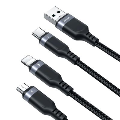 4. Joyroom Multi-Use Series S-A18 3in1 USB-A - Lightning / USB-C / micro USB cable 0.3m - black