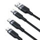4. Joyroom Multi-Use Series S-A18 3in1 USB-A - Lightning / USB-C / micro USB cable 0.3m - black