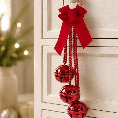6. DECORATIVE BALL DECORATION, LENGTH 46 CM, RED
