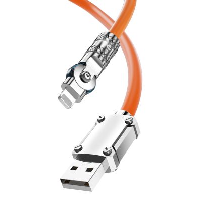 2. Dudao L24AL USB-A - Lightning angled cable with 180° rotation 30W 1m - orange