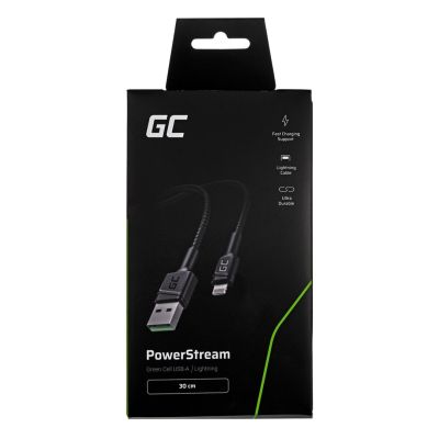 4. GREEN CELL KABGC24 GC POWERSTREAM USB-A - LIGHTNING CABLE 30CM, FAST CHARGING