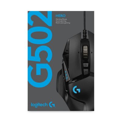 12. Logitech G502 Gaming HERO EU Mouse 910-005471 (optical; 16000 DPI; black)