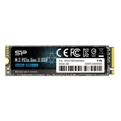 2. Silicon Power A60 1TB M.2 PCIe NVMe Gen3x4 TLC SSD 2200/1600 MB/s (SP001TBP34A60M28)