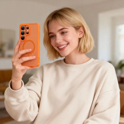 7. Tech-Protect Magmat MagSafe Case for Samsung Galaxy S26 Ultra - Orange Matte