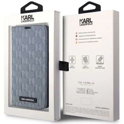 7. Karl Lagerfeld KLBKP14XSAKLHPG iPhone 14 Pro Max 6.7" bookcase silver/silver Saffiano Monogram
