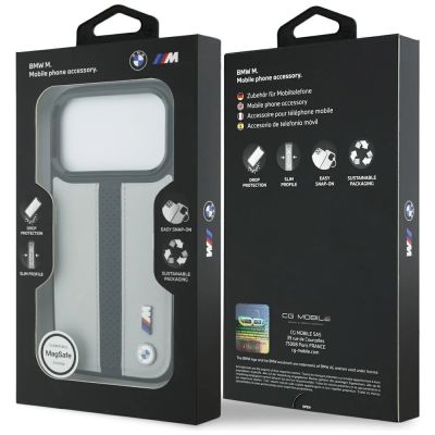 8. BMW M Perforated Stripe Logo MagSafe Case for iPhone 17 Pro - Gray