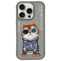 Nimmy Glasses Cool Cat Case for iPhone 16 Pro Max - Gray