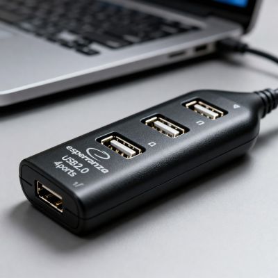 8. Hub Esperanza EA116 (4x USB 2.0; black)