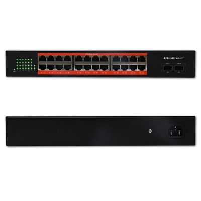 9. Qoltec Network Switch SWITCH Gigabit Ethernet | 24x RJ45 | 2x SFP | 1000 Mb/s