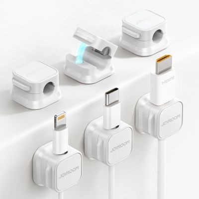 12. Joyroom JR-ZS368 magnetic cable organizer - white (6 pcs.)