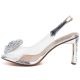 3. Transparent Heeled Sandals, Silver D&A MR62-9077
