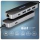 4. AXAGON HMC-6GLN USB Hub, 2x USB-A, 1x USB-C, 1x HDMI 2.0, 1x RJ45, 100 W PD – silver