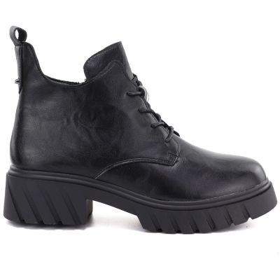 6. Women's leather ankle boots on a black platform M.Daszyński SFY2502-11ac