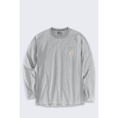 Carhartt Midweight L/S Pocket T-Shirt - Heather Grey Size: M