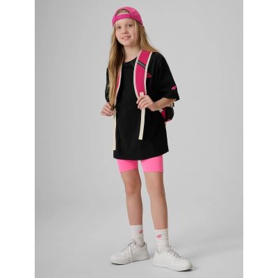 3. Girls' loose T-shirt with print 4F 4FJRSS26TTSHF3910-20S