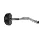 Rubber-coated fixed barbell/bar, curved, 15 kg HMS GSL15