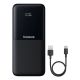7. Baseus Lipow 10000mAh 22.5W Powerbank with Dual Built-in Cable with Display (with additional black Baseus Simple USB-A - USB-C 3A 0.2m cable) - Black
