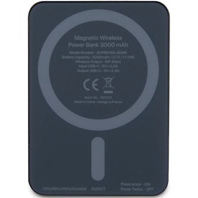 3. Guess MagSafe Metal Script Logo induction power bank 5W 3000mAh - black