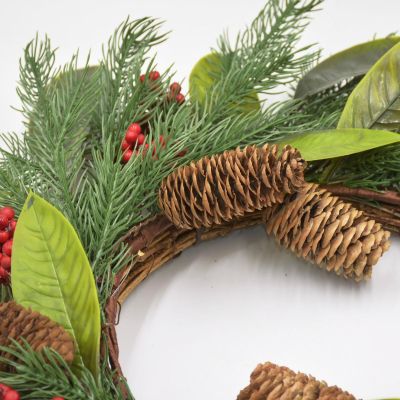 5. PU CHRISTMAS DECORATIVE WREATH, DECORATED, 43CM
