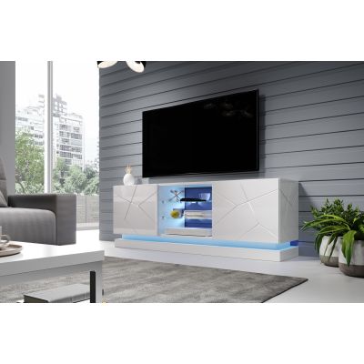 4. TV cabinet QIU 160 MDF white gloss/white gloss